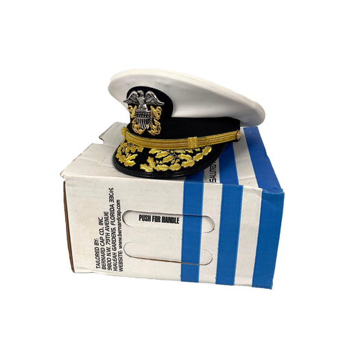 US Navy Admiral Officers Visor Cap w/ Original Box
