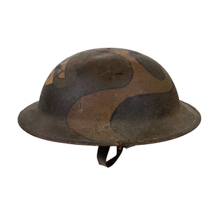 WWI US Army Camouflage Helmet w/Biplane, 47th Aero Squadron