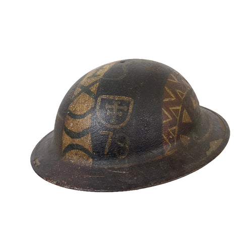 WWI US Army M1917 Helmet, 79th Div Geometric Pattern Diary Helmet