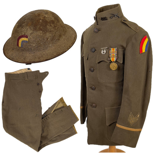 WWI Named 42nd Division Officer's Uniform & Helmet Grouping 168th Infantry