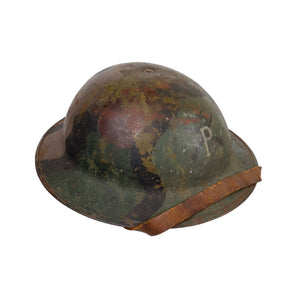 WWI U.S. 55th Pioneer Regiment Camouflage Painted Helmet