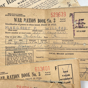 WWII US Civilian War Ration Books (x6) & Case, Carlisle, Pa