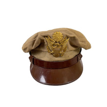 Load image into Gallery viewer, WWII US Army Officers Tan Visor, Named