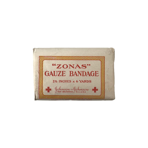 WWI US Army “Zonas” Gauze Bandage, Small, 2.5” x 6 Yards