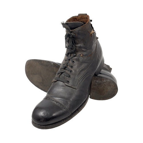 WWI US Navy Enlisted Black High-Top Shoes