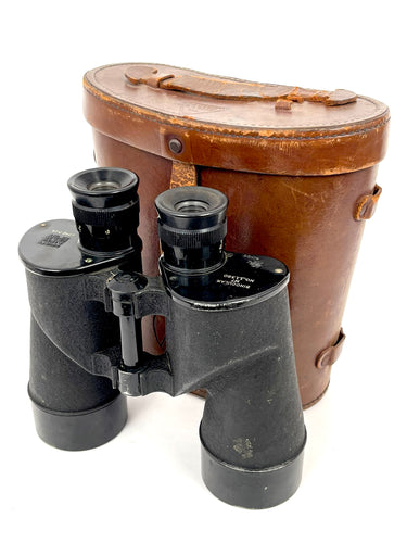 WWII M7 (7x50mm) Binoculars with Leather Carrying Case - Named