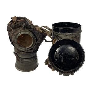 WWI German Army Leather Gas Mask w/ Carrier