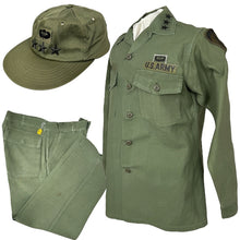 Load image into Gallery viewer, Vietnam War era US Army Sateen OG-107 Uniform &amp; Ball Cap, Lt Gen Elmer H. Almquist