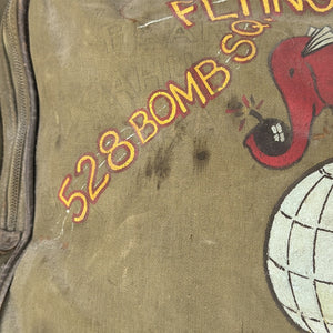 WWII USAAF B-4 Flight Bag, 528th Bomb Squadron, Named