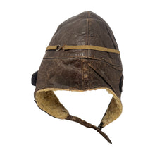 Load image into Gallery viewer, WWI US Army Leather Fleece Lined Flight Helmet with French Made Goggles