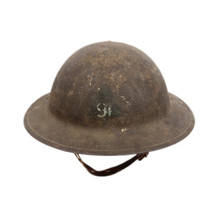 WWI US Army M1917 Helmet w/ Wilmer Holes, 91st Div