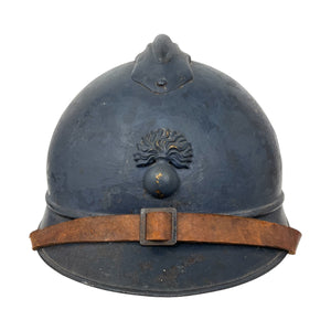 WWI French Army Private Purchase Adrian Infantry Helmet with Liner and Chinstrap