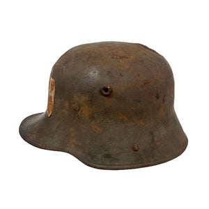 WWI Germany Battle-Damaged Mail Home M17 Stahlhelm with Liner, Named