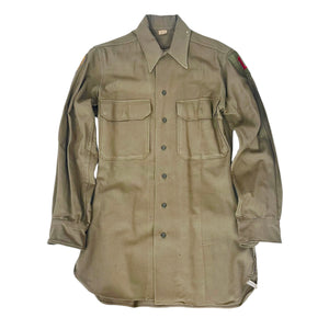 WWII US Army Ike Jacket with Shirt and Theater Made Bracelet, named Robert L. Withrow 7th FA, 1st ID