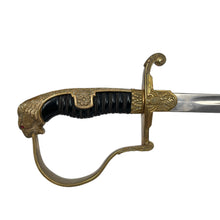 Load image into Gallery viewer, WWII-Era German Lion Head Sword &amp; Scabbard by E. Pack &amp; Söhne