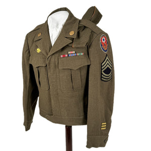 WWII US Army Ike Jacket, European Theater Command, Msgt Rossi