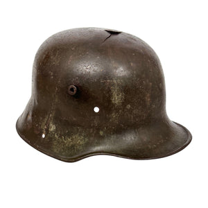 WWI German M16 Stahlhelm Shell, TJ68, Battle Damaged