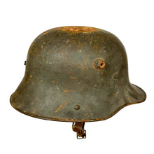 Load image into Gallery viewer, WWI German M17 Stahlhelm Helmet w/ Liner &amp; Chinstrap, “Bell” L64