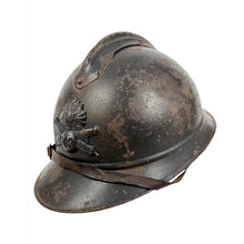 Load image into Gallery viewer, WWI French Adrian Helmet w/ Early Liner &amp; Chinstrap, Artillery