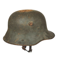 Load image into Gallery viewer, WWI German M17 Stahlhelm Helmet w/ Liner &amp; Chinstrap, “Bell” L64