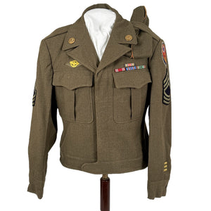 WWII US Army Ike Jacket, European Theater Command, Msgt Rossi