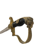 Load image into Gallery viewer, WWII-Era German Lion Head Sword &amp; Scabbard by E. Pack &amp; Söhne