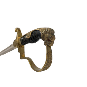 WWII-Era German Lion Head Sword & Scabbard by E. Pack & Söhne