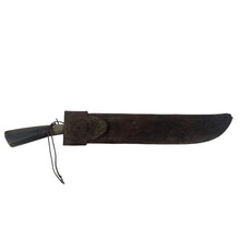 Load image into Gallery viewer, Spanish American War Philippines Bolo Knife w/ Horn Grip, Embossed Sheath