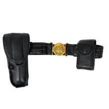 Load image into Gallery viewer, Gulf War Era US Army Officer Belt w/ Holster, Magazine Pouch - 24K Gold Plated Buckle