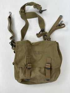 WWII US Army M36 Musette Bag, 1942 w/ Suspenders