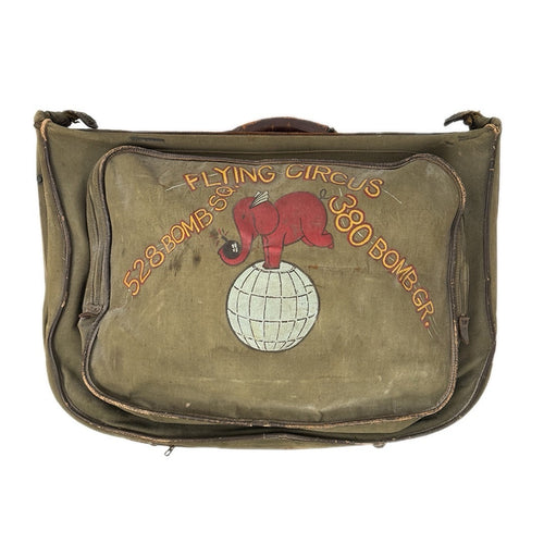 WWII USAAF B-4 Flight Bag, 528th Bomb Squadron, Named