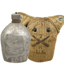 Load image into Gallery viewer, WWI US Army M1910 Engraved Canteen, 7th Anti-Aircraft Artillery BN