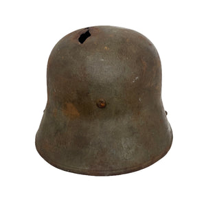 WWI Germany Battle-Damaged Mail Home M17 Stahlhelm with Liner, Named