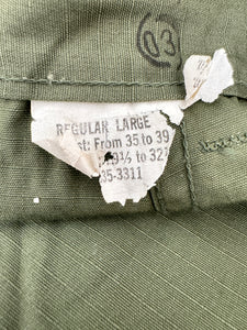 Vietnam War US Ripstop Jungle Trousers Dated 1969 - Large Size