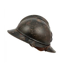 Load image into Gallery viewer, WWI French Adrian Helmet w/ Early Liner &amp; Chinstrap, Artillery