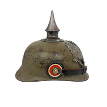 Load image into Gallery viewer, WWI Imperial German Army Prussian Enlisted Ersatz Stahlblech Steel Pickelhaube