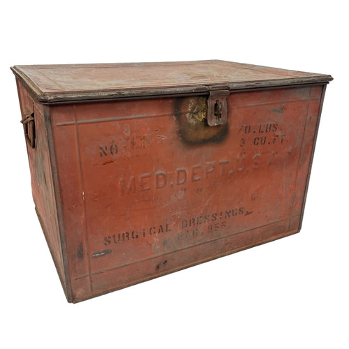 WWI US Army Medical Surgical Dressing Metal Chest