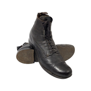 WWI US Navy Enlisted Black High-Top Shoes