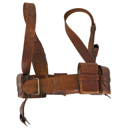 WWI German Schutztruppe Colonial Leather Ammo Belt, 5th BN, South West Africa, Haupt. Stahl