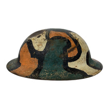 Load image into Gallery viewer, WWI US Army British Made Helmet w/ Loose Liner, Camouflage &amp; Pistol Impact