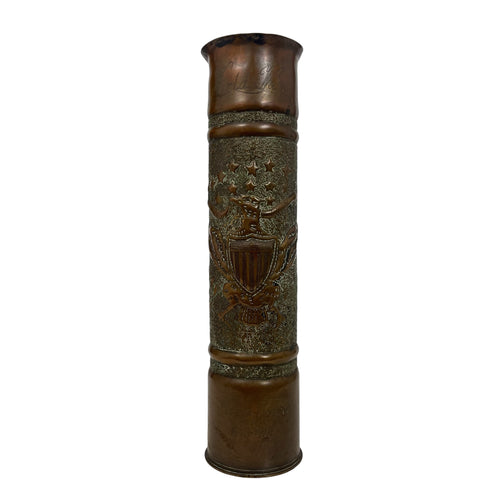 WWI US Trench Art, 75mm Artillery Casing