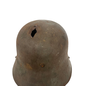 WWI Germany Battle-Damaged Mail Home M17 Stahlhelm with Liner, Named