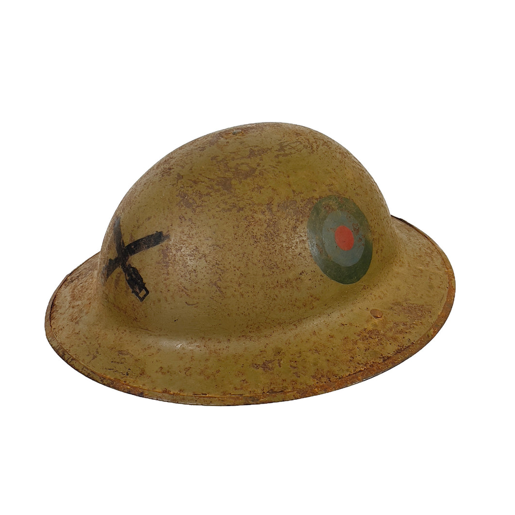 WWI British Helmet, Machine Gun Iinsignia