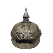 Load image into Gallery viewer, WWI Imperial German Army Prussian Enlisted Ersatz Stahlblech Steel Pickelhaube