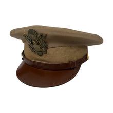 Load image into Gallery viewer, WWII US Army Officers Kaki Tan Dress Cap, Named Colonel Clealon V. Grafton