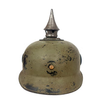 Load image into Gallery viewer, WWI Imperial German Army Prussian Enlisted Ersatz Stahlblech Steel Pickelhaube