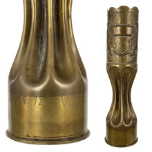 Load image into Gallery viewer, WWI US Army Trench Art 75mm Shell, 368th Inf Reg, 92nd Division, African American