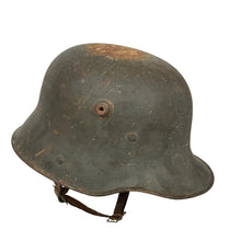 Load image into Gallery viewer, WWI German M17 Stahlhelm Helmet w/ Liner &amp; Chinstrap, “Bell” L64