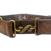 Load image into Gallery viewer, WWI Canadian Army Snake Head Buckle Leather Belt, Quebec 1914