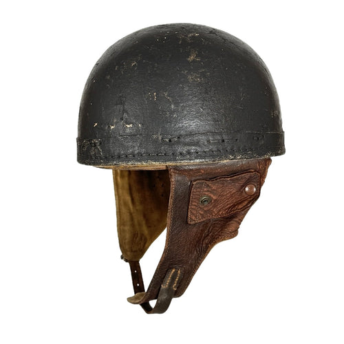 WWII British Army Early War Private Purchase Fiber Dispatch Helmet, Named